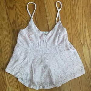 Light Pink Lace Tank Top